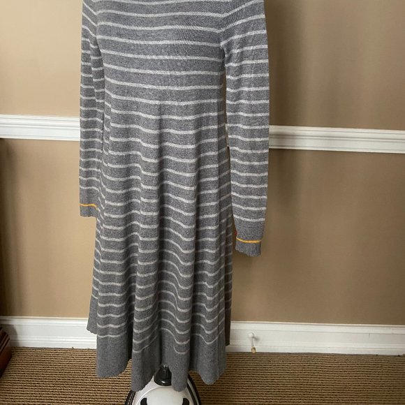 Philosophy Gray Striped Long Sleeve Cashmere blend Sweater Dress XS - Picture 3 of 9